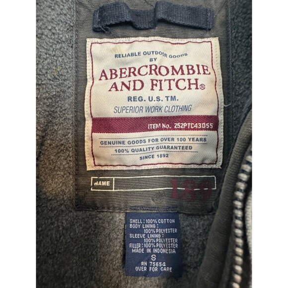 Vintage Abercrombie & Fitch Olive Green Cotton Work Jacket Small - Picture 3 of 4